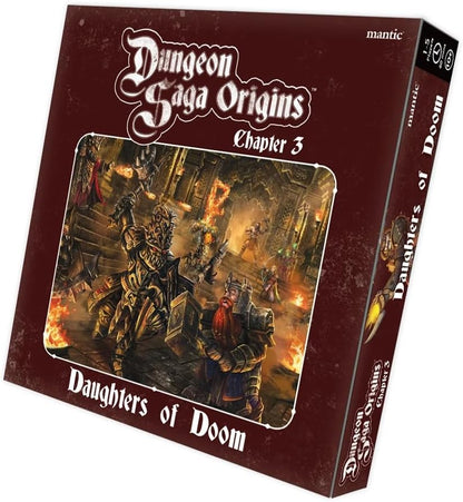 mantic Games | Dungeon Saga Origins Daughters of Doom Expansion | Fantasy Dungeon Crawler Expansion | New Heroes, Enemies and Quests