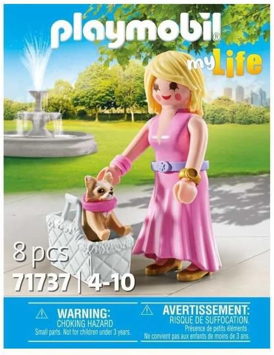 PLAYMOBIL 71737 Dame avec Chihuahua et panier transport