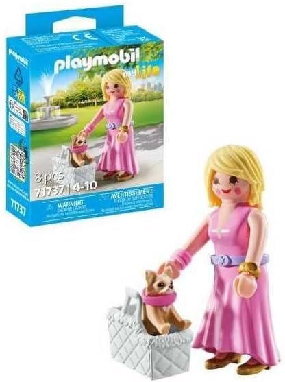 PLAYMOBIL 71737 Dame avec Chihuahua et panier transport