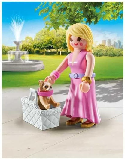 PLAYMOBIL 71737 Dame avec Chihuahua et panier transport