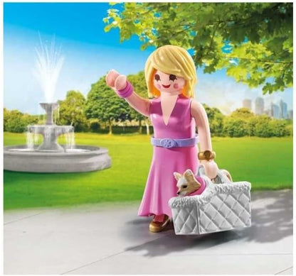 PLAYMOBIL 71737 Dame avec Chihuahua et panier transport
