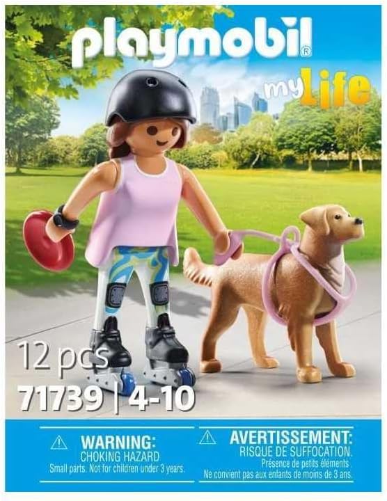 PLAYMOBIL 71739 Jeune fille rolleuse avec Retriever