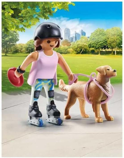 PLAYMOBIL 71739 Jeune fille rolleuse avec Retriever