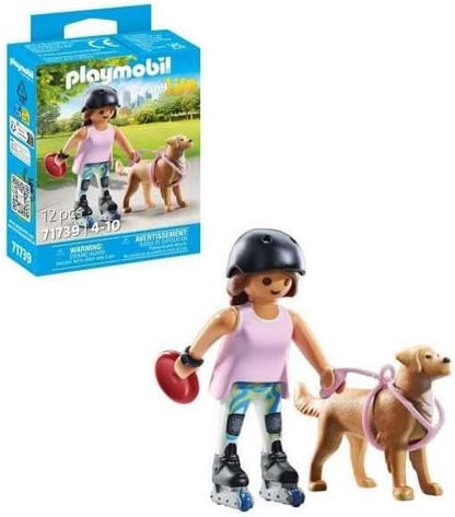 PLAYMOBIL 71739 Jeune fille rolleuse avec Retriever