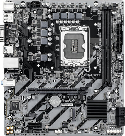GIGABYTE H810M S2H Motherboard - Intel Core Ultra (Series 2) CPUs, 4+1+2 Phases VRM, up to 6400MHz DDR5, 1xPCIe 4.0 M.2, 1GbE LAN, USB 3.2 Gen 1