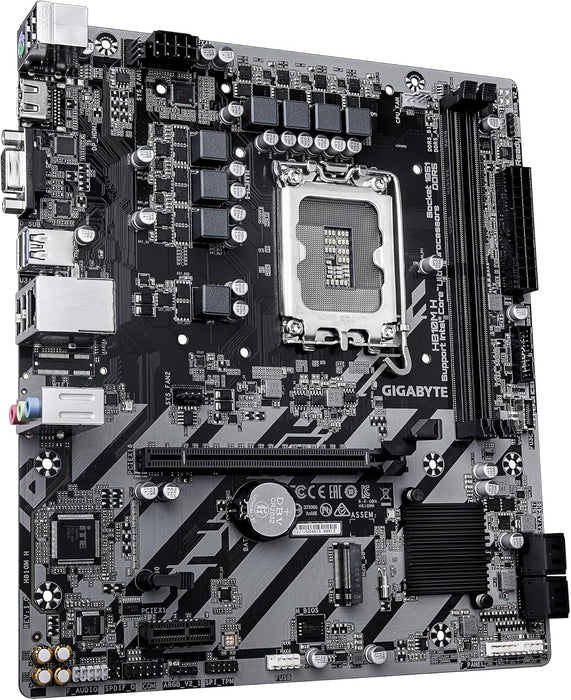GIGABYTE H810M H Motherboard - Intel Core Ultra (Series 2) CPUs, 4+1+2 Phases VRM, up to 6400MHz DDR5, 1xPCIe 4.0 M.2, 1GbE LAN, USB 3.2 Gen 1