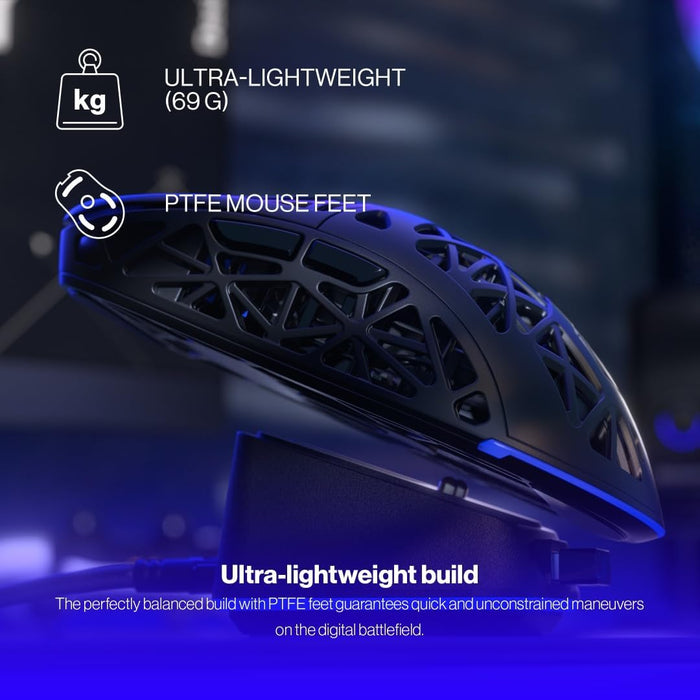 Endorfy LIV Plus Wireless Gaming Mouse, Wireless Mouse, Charging Station Included, Ultralight Construction (69g), Up to 26,000 DPI, PixArt PAW3395, 2.4GHz, BT, USB-A, EY6A016