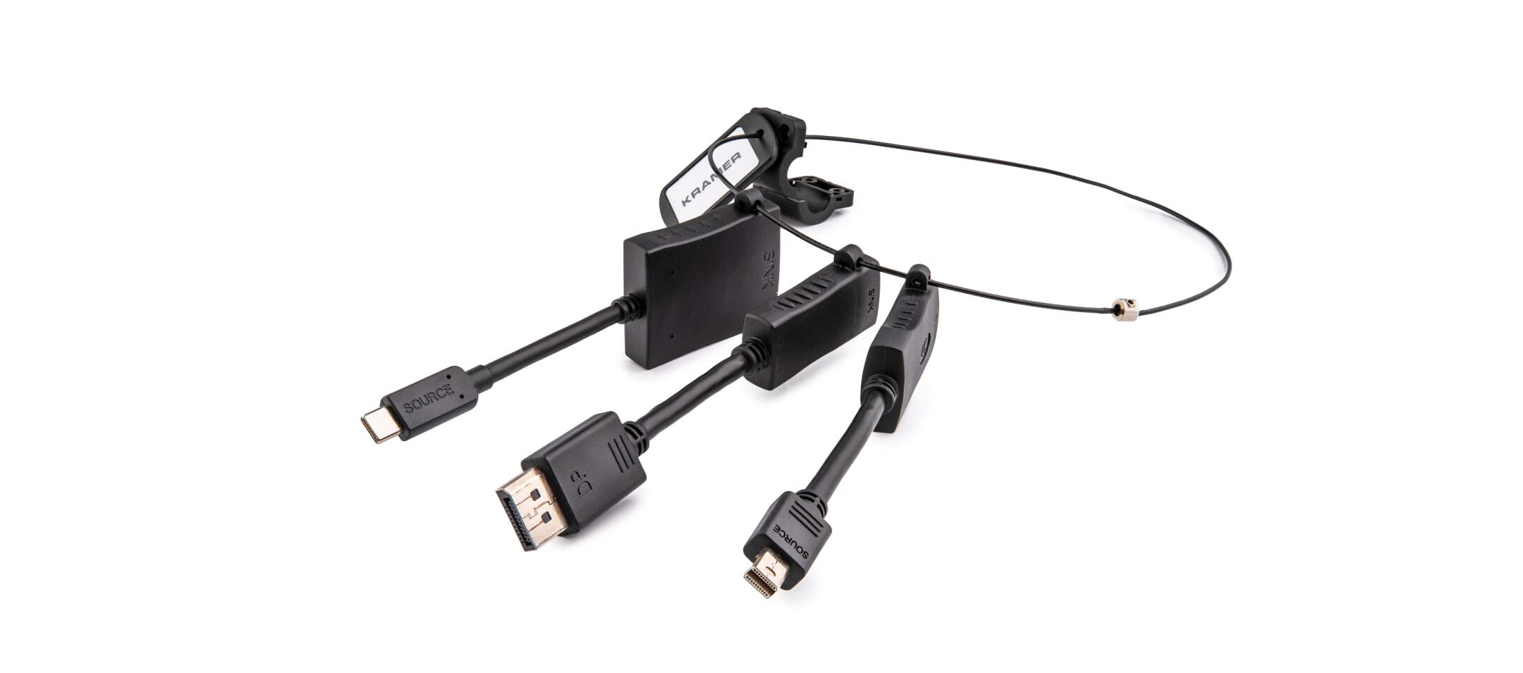 Kramer HDMI Adapter Ring with 3 Adaptors DisplayPort Mini DP USB C Male to HDMI Female