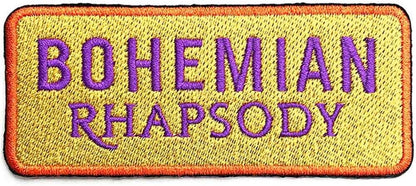 Queen Patch Bohemian Rhapsody Official Yellow Embroidered woven iron on Taglia unica