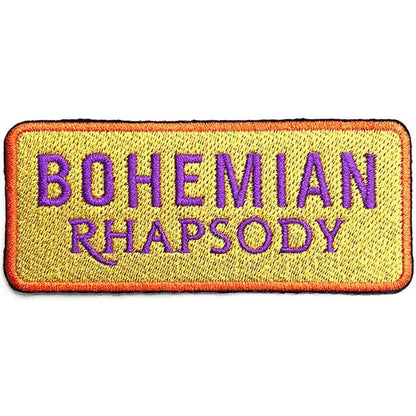 Queen Patch Bohemian Rhapsody Official Yellow Embroidered woven iron on Taglia unica