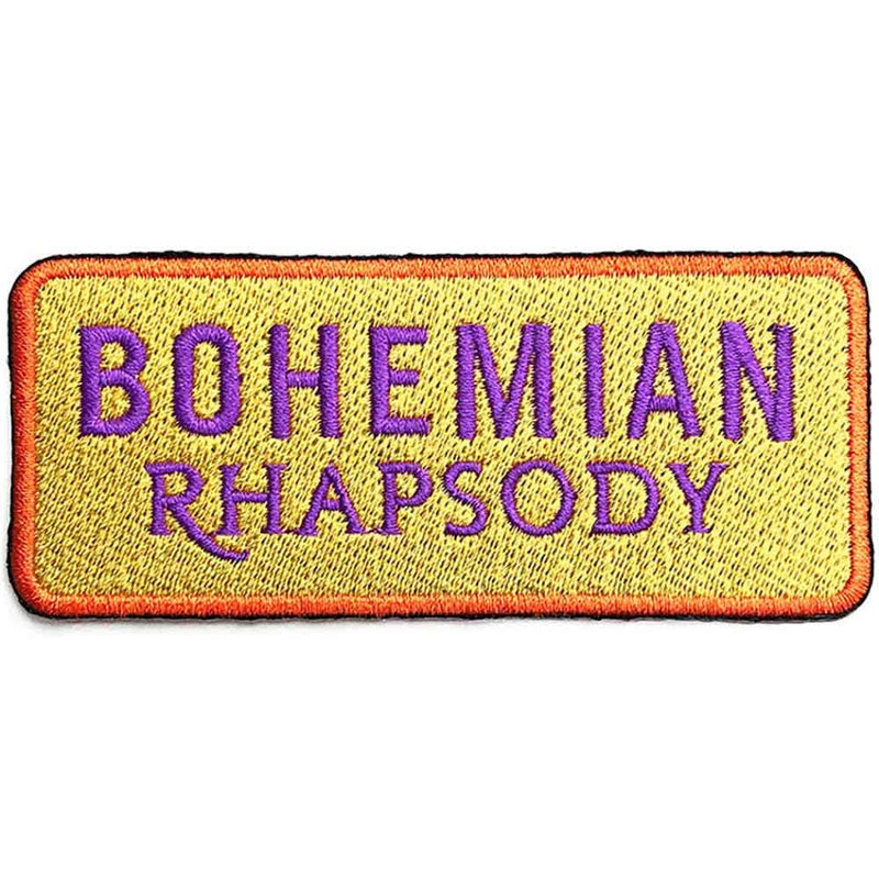 Queen Patch Bohemian Rhapsody Official Yellow Embroidered woven iron on Taglia unica