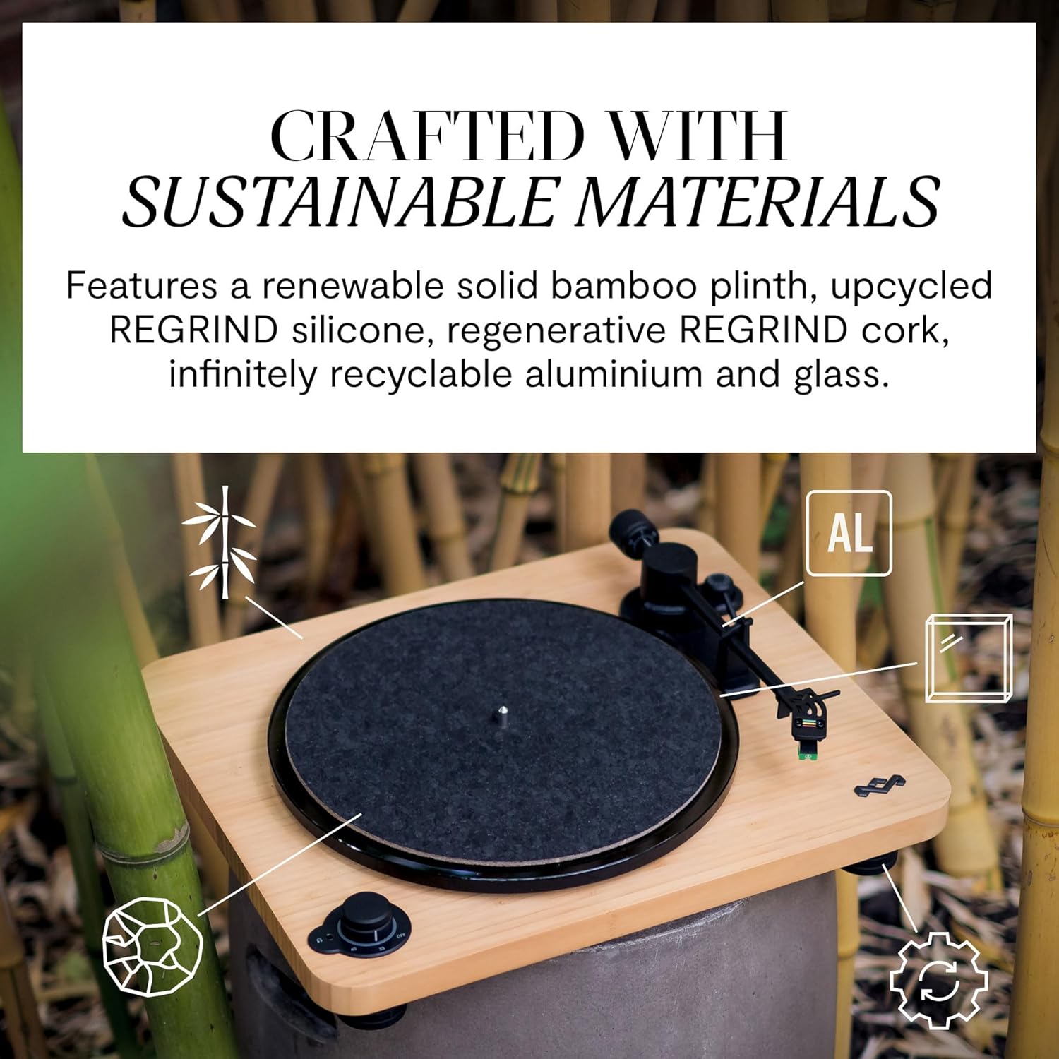 House Of Marley Stir It Up Lux Wireless Turntable Signature Black