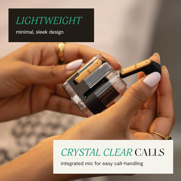 Marley House of Zion True Wireless Bluetooth Earbuds - Auricolari con Microfono Integrato, 16 Ore di Autonomia, Cuffie In-Ear, Custodia per Auricolari USB-C, Materiali Sostenibili