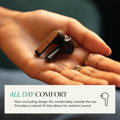 Marley House of Zion True Wireless Bluetooth Earbuds - Auricolari con Microfono Integrato, 16 Ore di Autonomia, Cuffie In-Ear, Custodia per Auricolari USB-C, Materiali Sostenibili