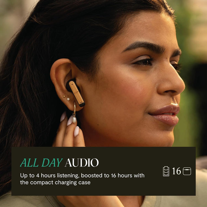 Marley House of Zion True Wireless Bluetooth Earbuds - Auricolari con Microfono Integrato, 16 Ore di Autonomia, Cuffie In-Ear, Custodia per Auricolari USB-C, Materiali Sostenibili