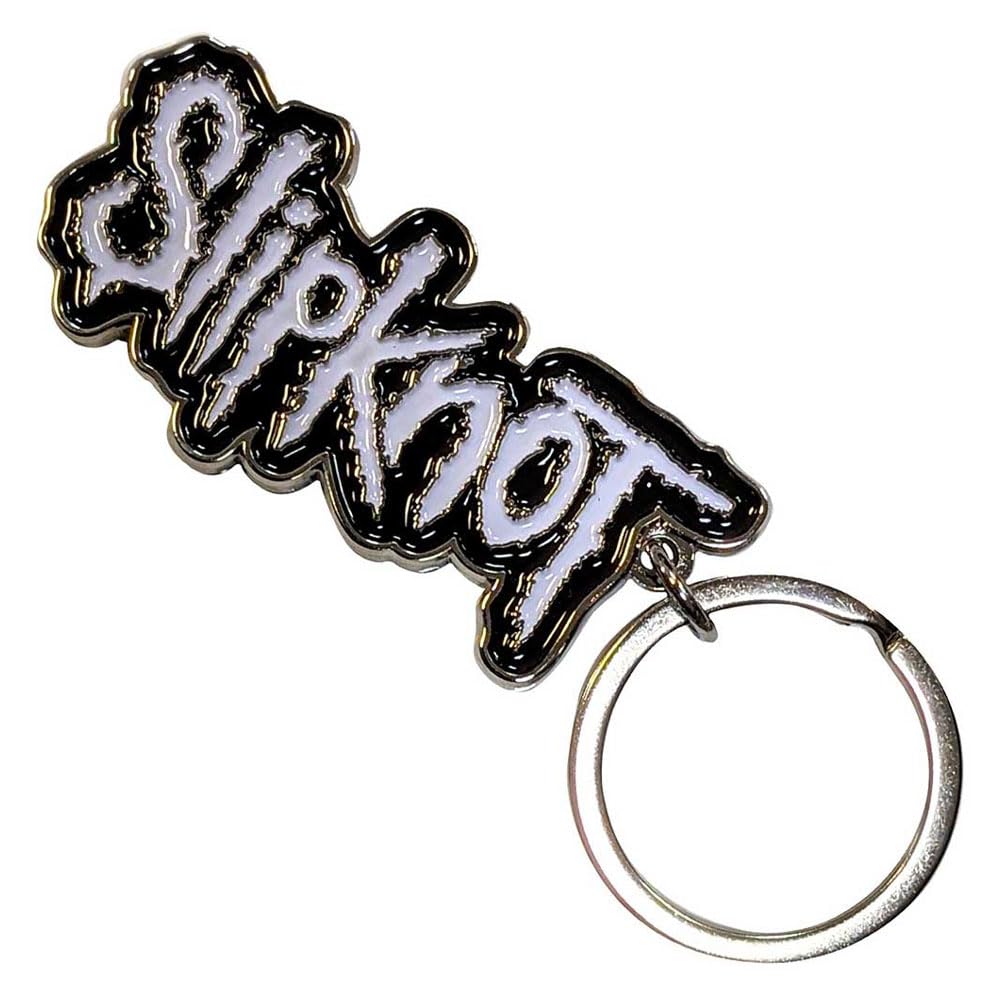 Orphan Sku - Slipknot Keychain: White Logo Black Border
