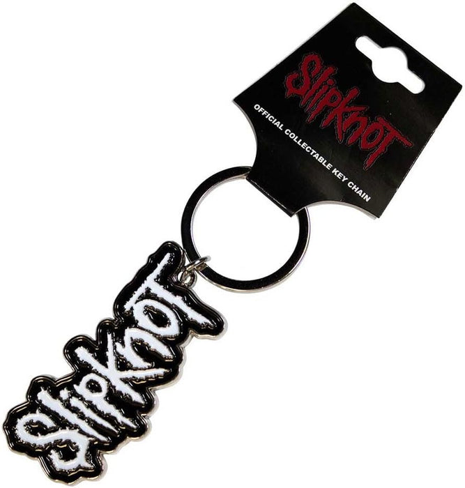 Orphan Sku - Slipknot Keychain: White Logo Black Border