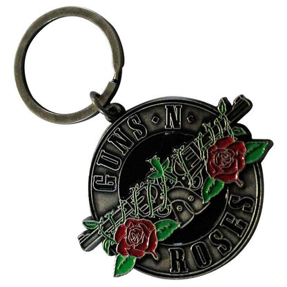 Rock Off officially licensed products Guns N' Roses Silver Circle Band Logo Keychain One Size
