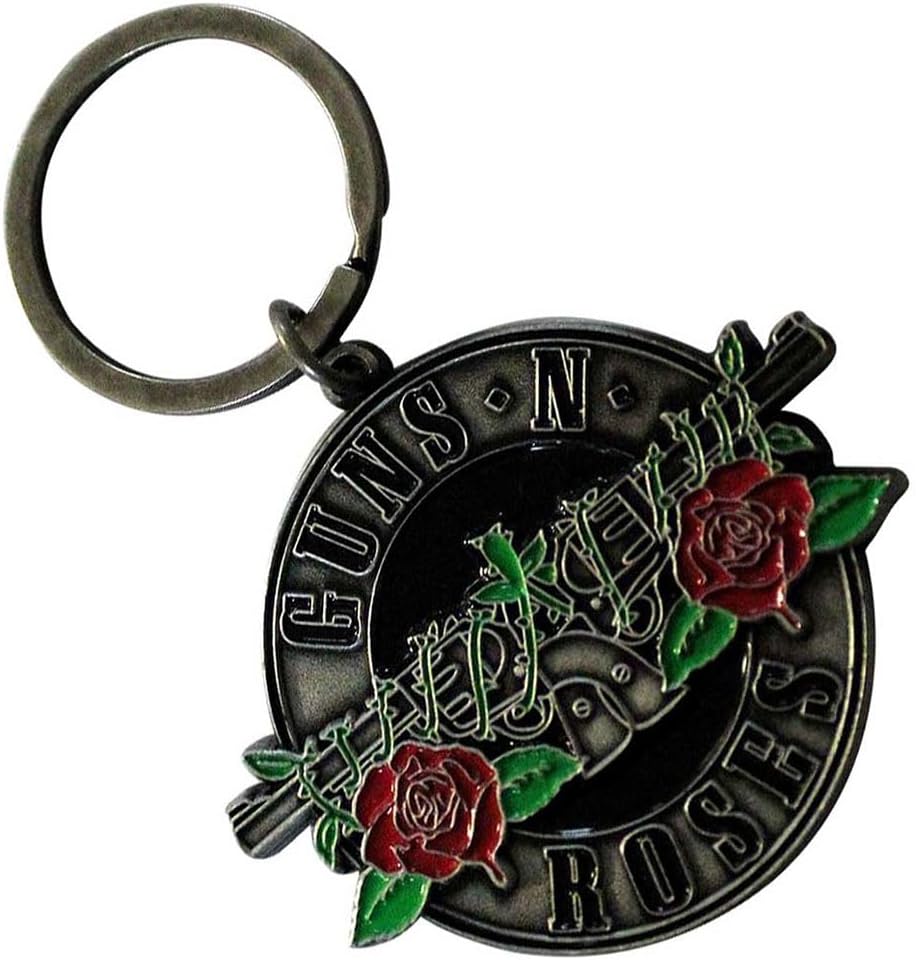 Rock Off officially licensed products Guns N' Roses Silver Circle Band Logo Keychain One Size