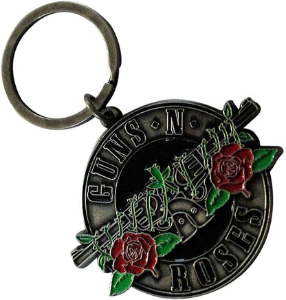 Rock Off officially licensed products Guns N' Roses Silver Circle Band Logo Keychain One Size