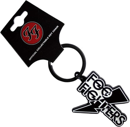 Rock Off officially licensed products Foo Fighters Flash Band Logo Keychain Keychain, Foo Fighters Flash Logo Keyring One Size Black