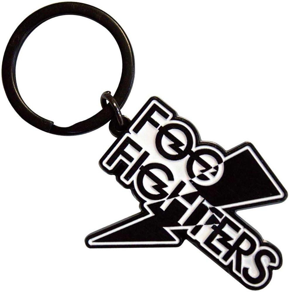 Rock Off officially licensed products Foo Fighters Flash Band Logo Keychain Keychain, Foo Fighters Flash Logo Keyring One Size Black