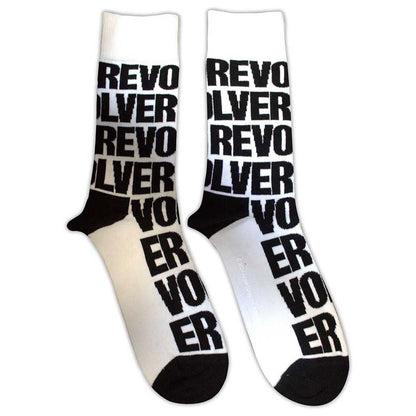 Beatles (The): Rock Off - Revolver Text Repeat (Calzini Unisex Uk Size 7 - 11)