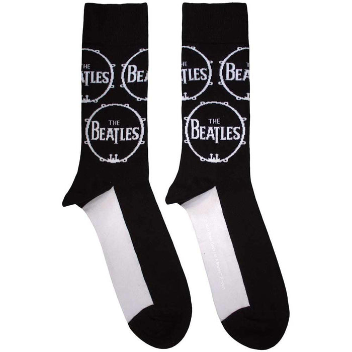 Beatles (The): Rock Off - Drum Logo Repeat (Calzini Unisex Uk Size 7 - 11)