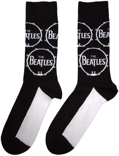 Beatles (The): Rock Off - Drum Logo Repeat (Calzini Unisex Uk Size 7 - 11)