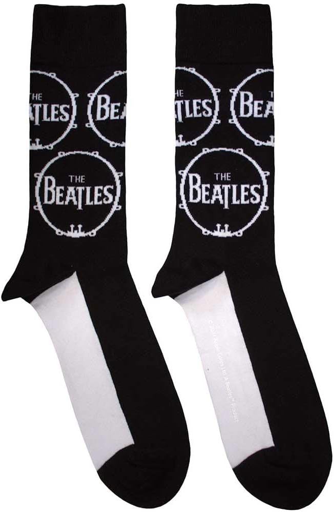 Beatles (The): Rock Off - Drum Logo Repeat (Calzini Unisex Uk Size 7 - 11)