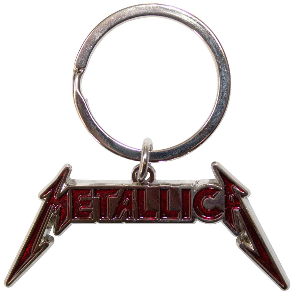 Rock Off officially licensed products Metallica Bright Rosso Band Logo Portachiavi Keychain