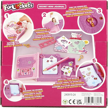My Mini Secret Journal - Personalisable Personal - Find Keys & Discover Mysteries; More than 15 Surprises Inside! Creative Toy for Children, Stationery, Girls, from 6 Years Old