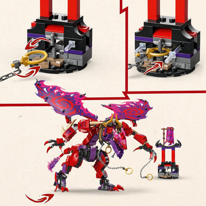 LEGO NINJAGO Thunderfang Dragon of Chaos Toy with 6 Ninja Warriors Minifigures - Good vs Evil Role Play Building Set for 8+ Year Old Boys & Girls - Gifts for Dragons Rising Show Fans - 71832