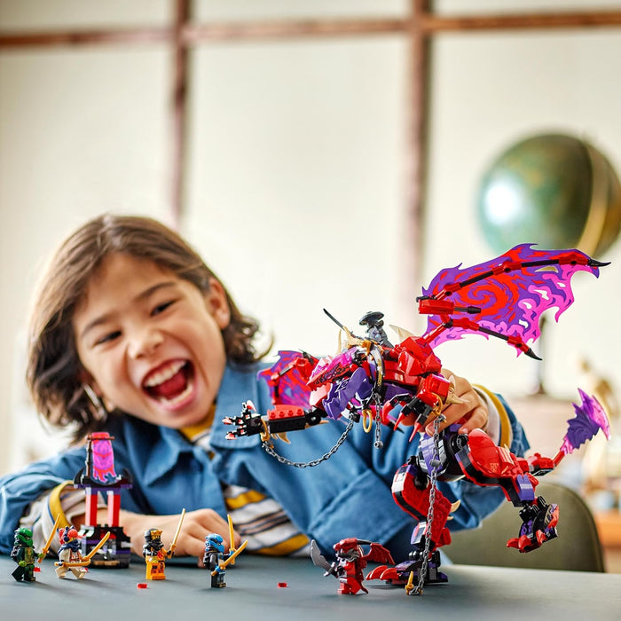 LEGO NINJAGO Thunderfang Dragon of Chaos Toy with 6 Ninja Warriors Minifigures - Good vs Evil Role Play Building Set for 8+ Year Old Boys & Girls - Gifts for Dragons Rising Show Fans - 71832