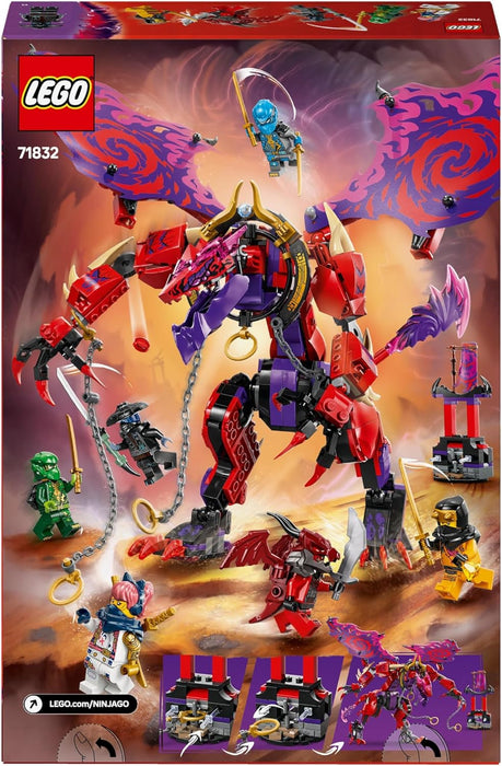 LEGO NINJAGO Thunderfang Dragon of Chaos Toy with 6 Ninja Warriors Minifigures - Good vs Evil Role Play Building Set for 8+ Year Old Boys & Girls - Gifts for Dragons Rising Show Fans - 71832