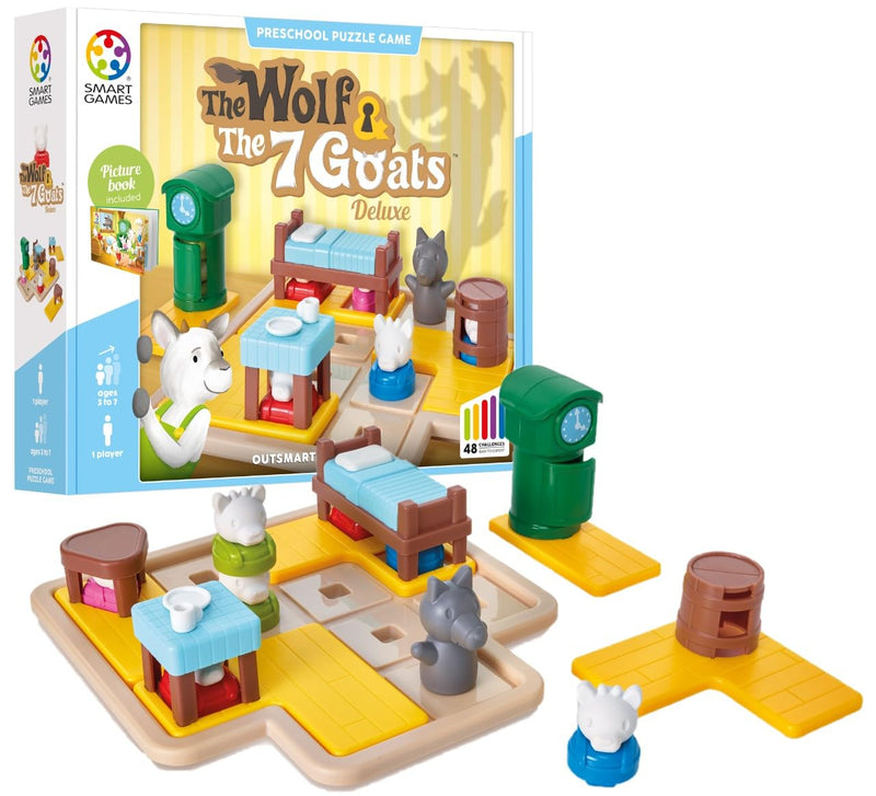 SmartGames - Wolf and 7 Goats - Educatief puzzelspel - Hersenbreker - Logica en denkuitdagingen op meerdere niveaus - 1 speler - Meertalig - SG 027