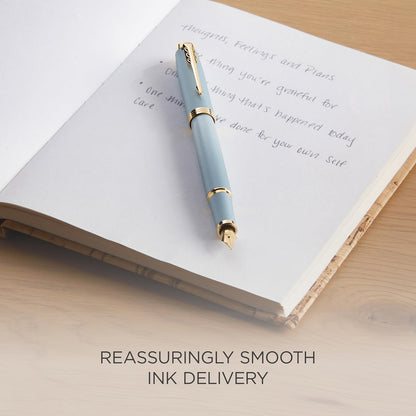 Parker Penna stilografica IM Writing Rituals, finitura turchese- verde con sfumatura, puntale dorato, punta media, inchiostro blu, confezione regalo