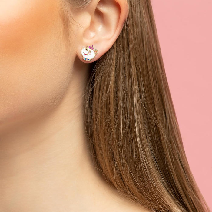 Disney Beauty And The Beast Gold Plated Sterling Silver Mrs Potts & Chip Earrings E906336YL