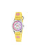 Tikkers Girls Yellow Fabric Strap Flower Time Teacher Watch TK0155