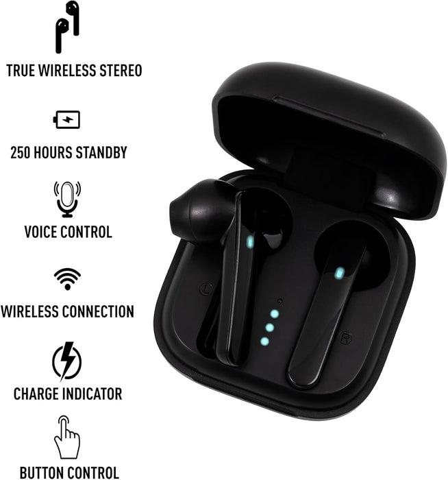 Reflex Active Series 17 Black Strap Smart Watch and True Wireless Sound Earbud Set