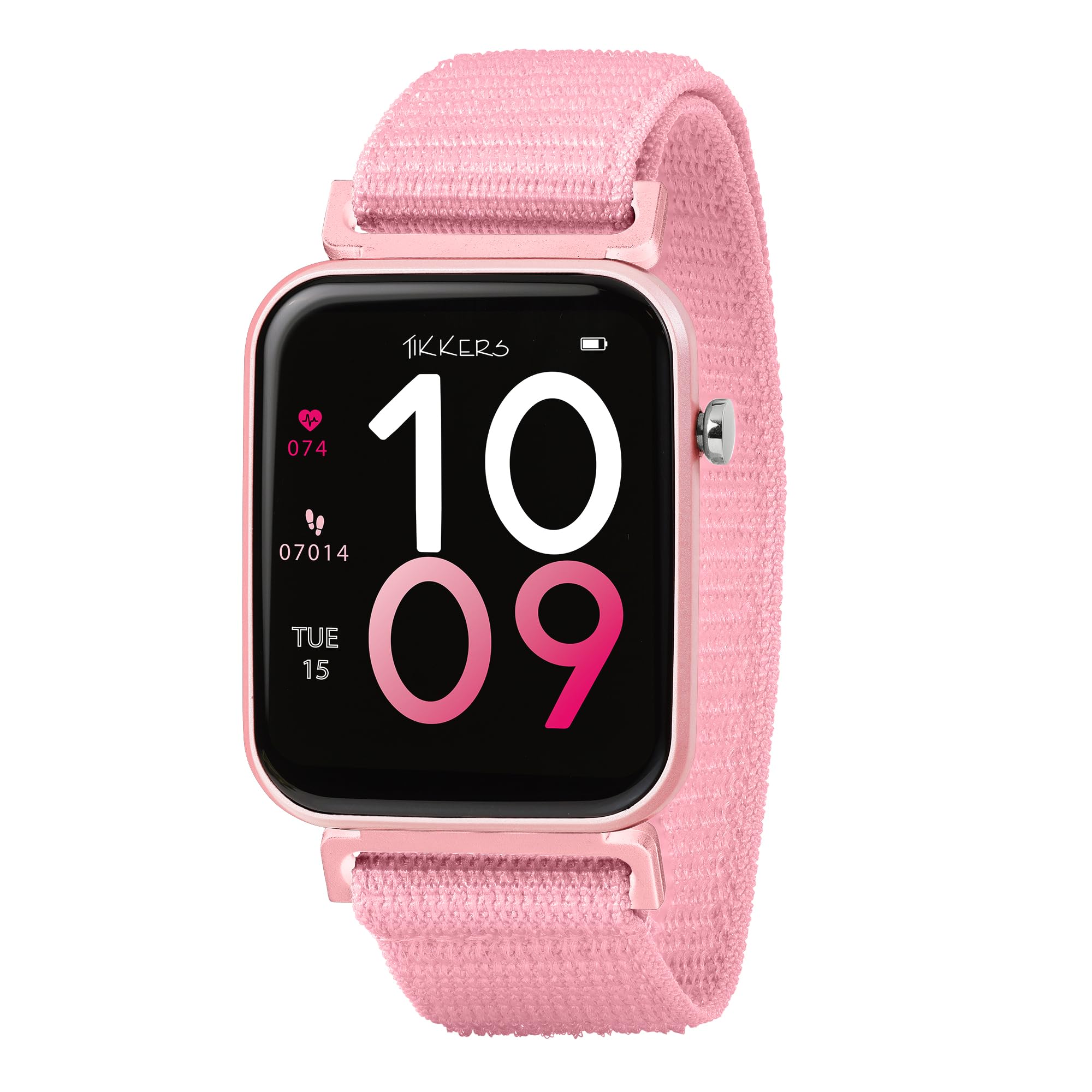 Tikkers Smart Series 13 Pink Riptape Strap Smart Watch