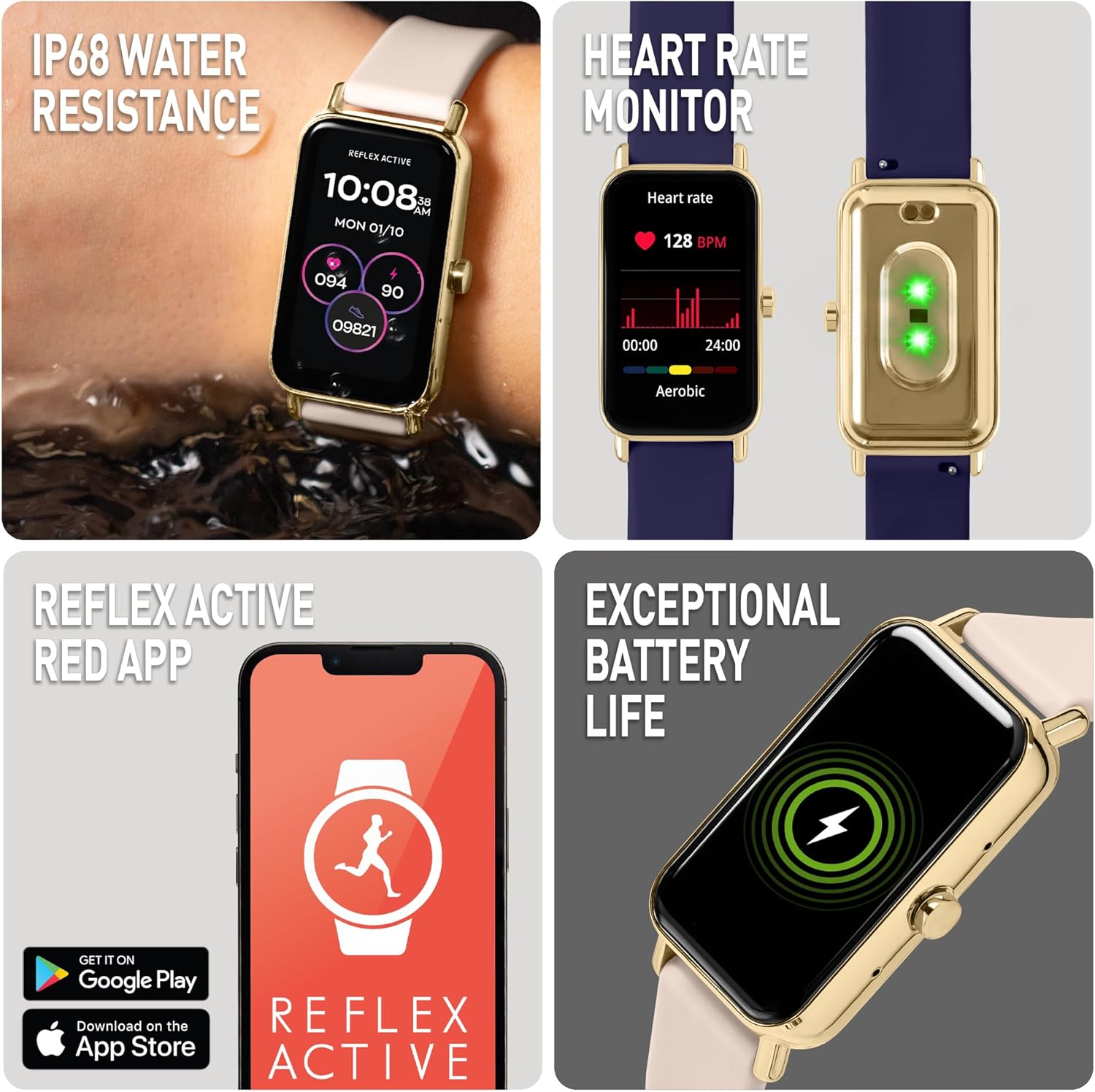 Reflex Active Series 53 Smart Nude and Blue Interchangeable Strap Calling Watch