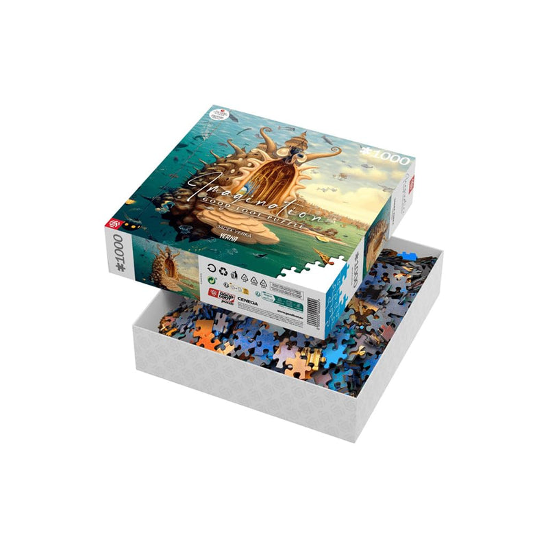 Good Loot- Jacek Yerka Harbor Puzzle 1000 PCS, Multicolore, GDL-24935