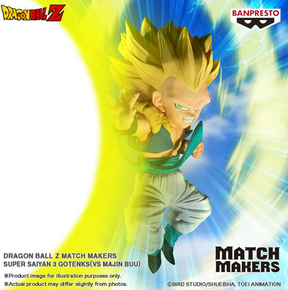 BANPRESTO Gotenks Super Saiyan 3, Vs Majin Buu, Dragon Ball Z, Match Makers, 11 cm, BP28822P Multicolor, Collectible Figure, Optimal for Anime Fans