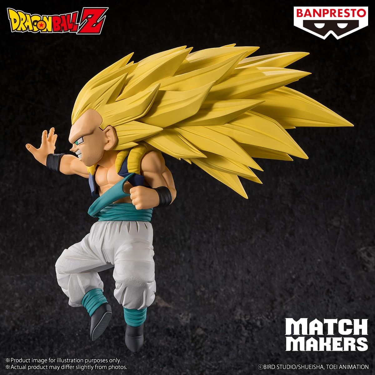 BANPRESTO Gotenks Super Saiyan 3, Vs Majin Buu, Dragon Ball Z, Match Makers, 11 cm, BP28822P Multicolor, Collectible Figure, Optimal for Anime Fans