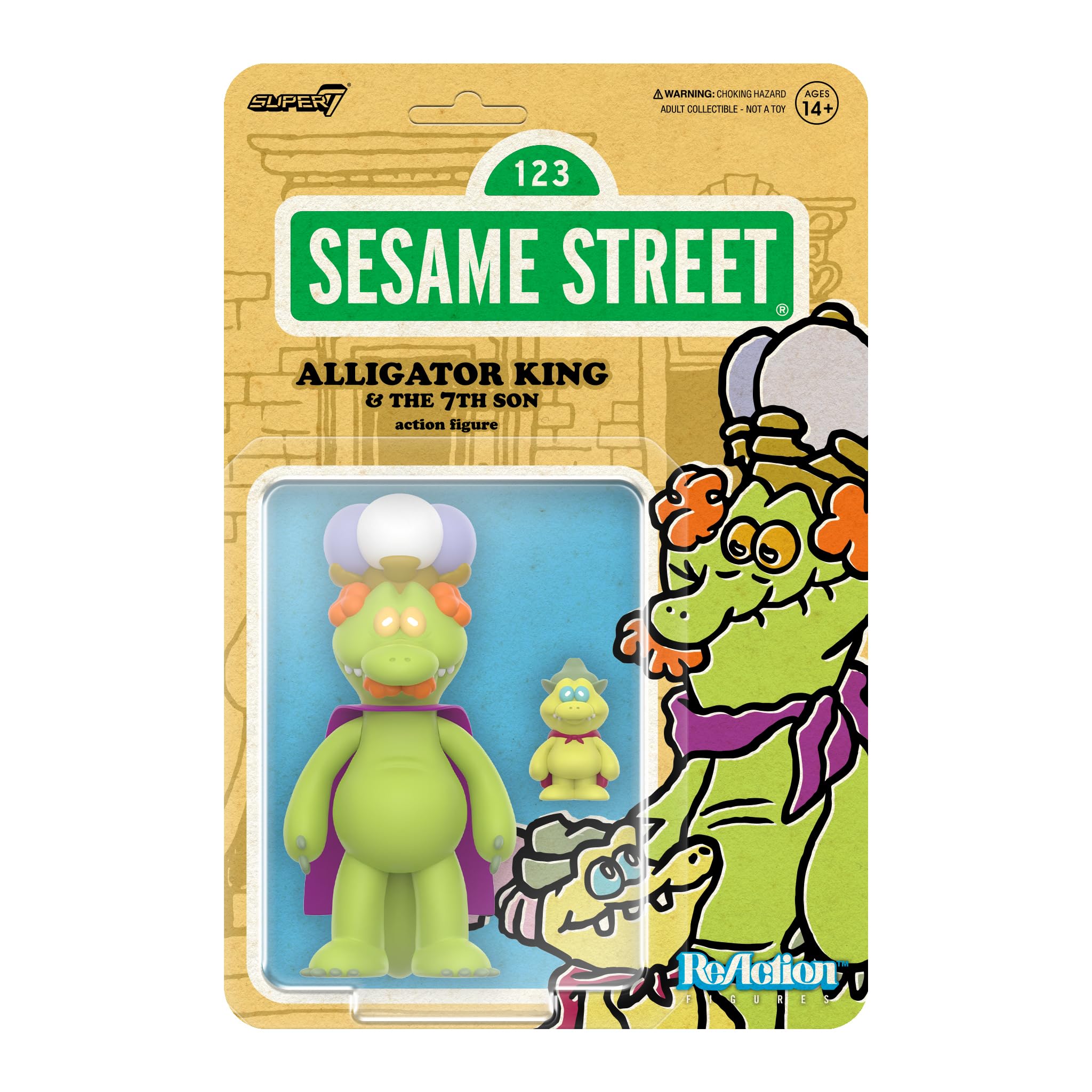 Sesame Street Alligator King 3 3/4-Inch Reaction Figure