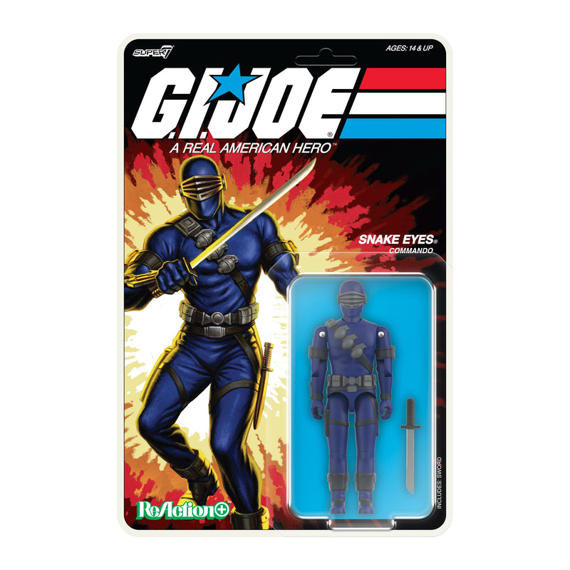 Super7 G.I. Joe Reaction+ Wave 03 (Cartoon) - Snake Eyes (Cartoon) Action Figure