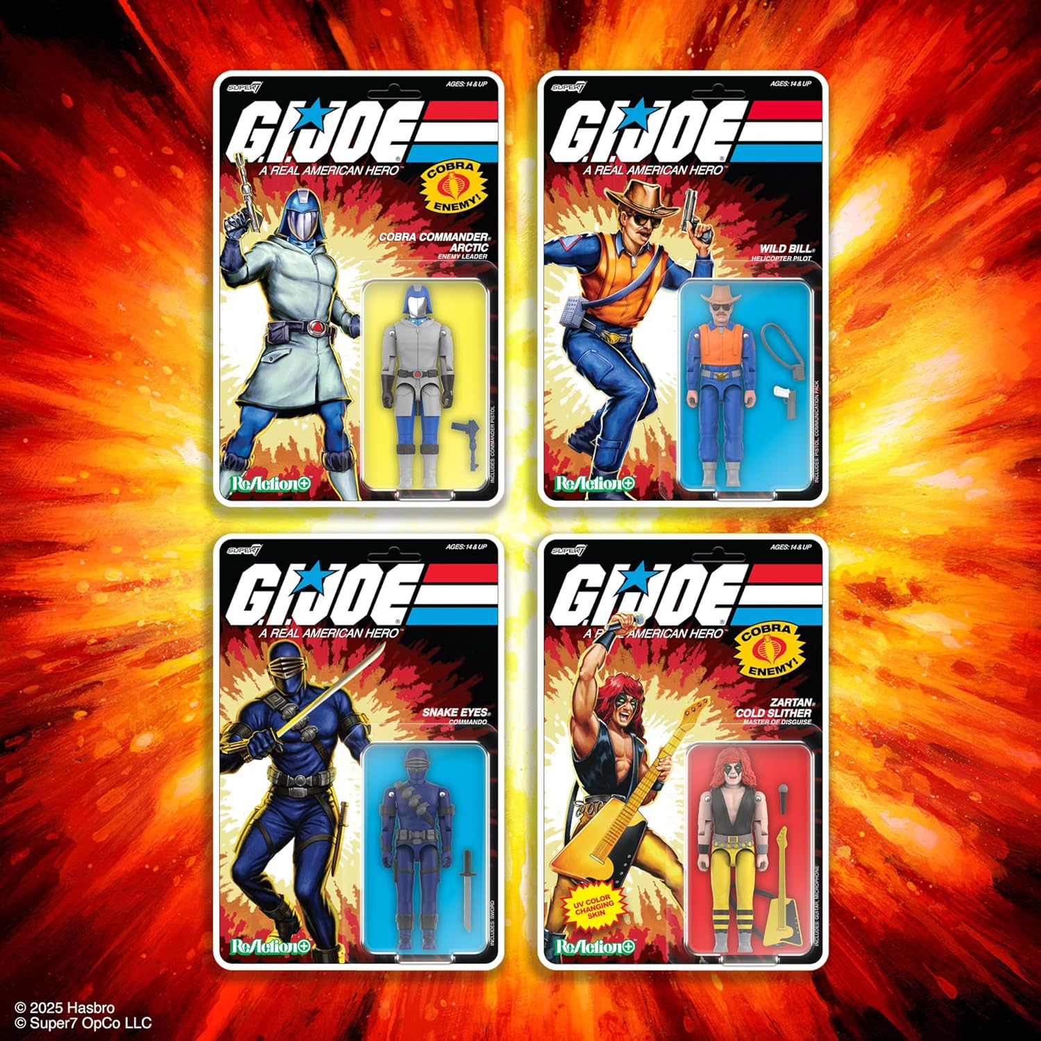 Super7 G.I. Joe Reaction+ Wave 03 (Cartoon) - Snake Eyes (Cartoon) Action Figure