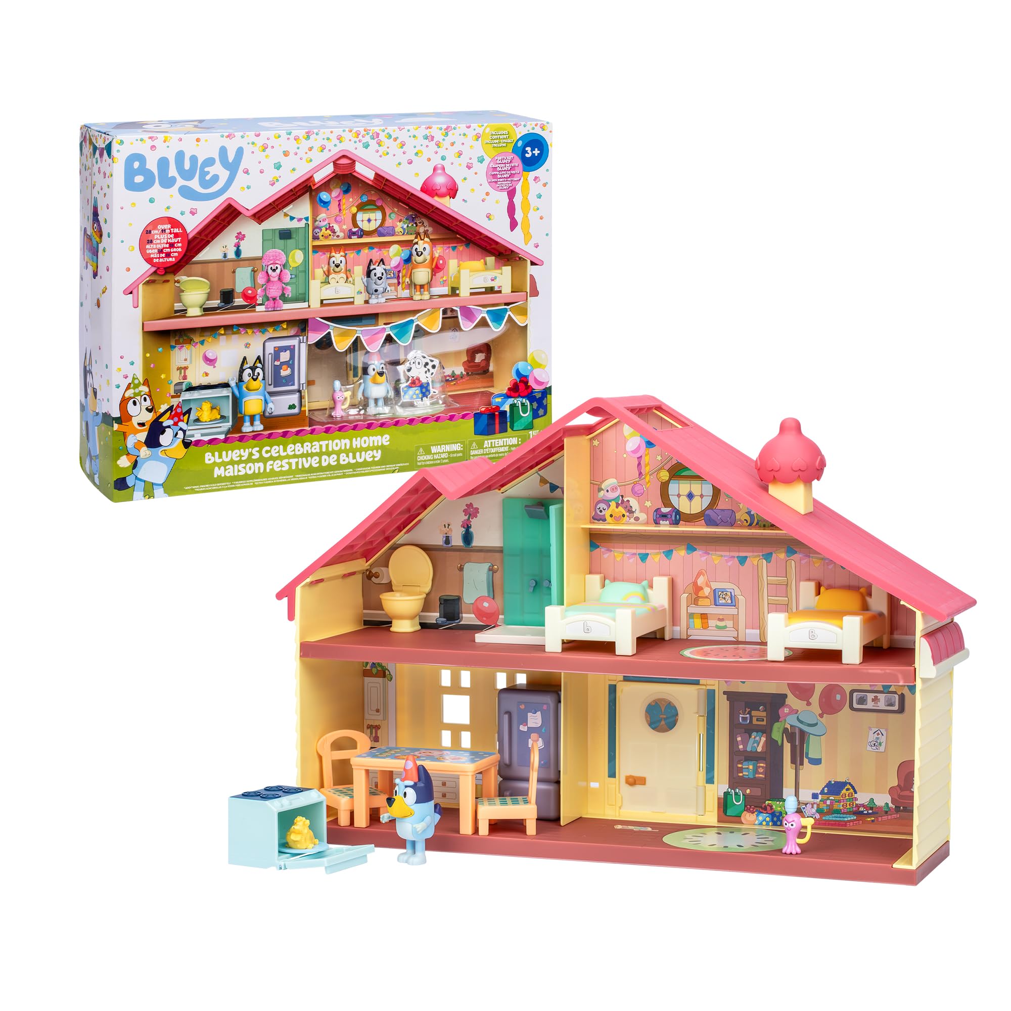 Bluey - Heeler Family Birthday House, Organize Birthday Party with Bluey and Bingo, Birthday Theme with House Accessories and Stickers, Famous (BLY76000