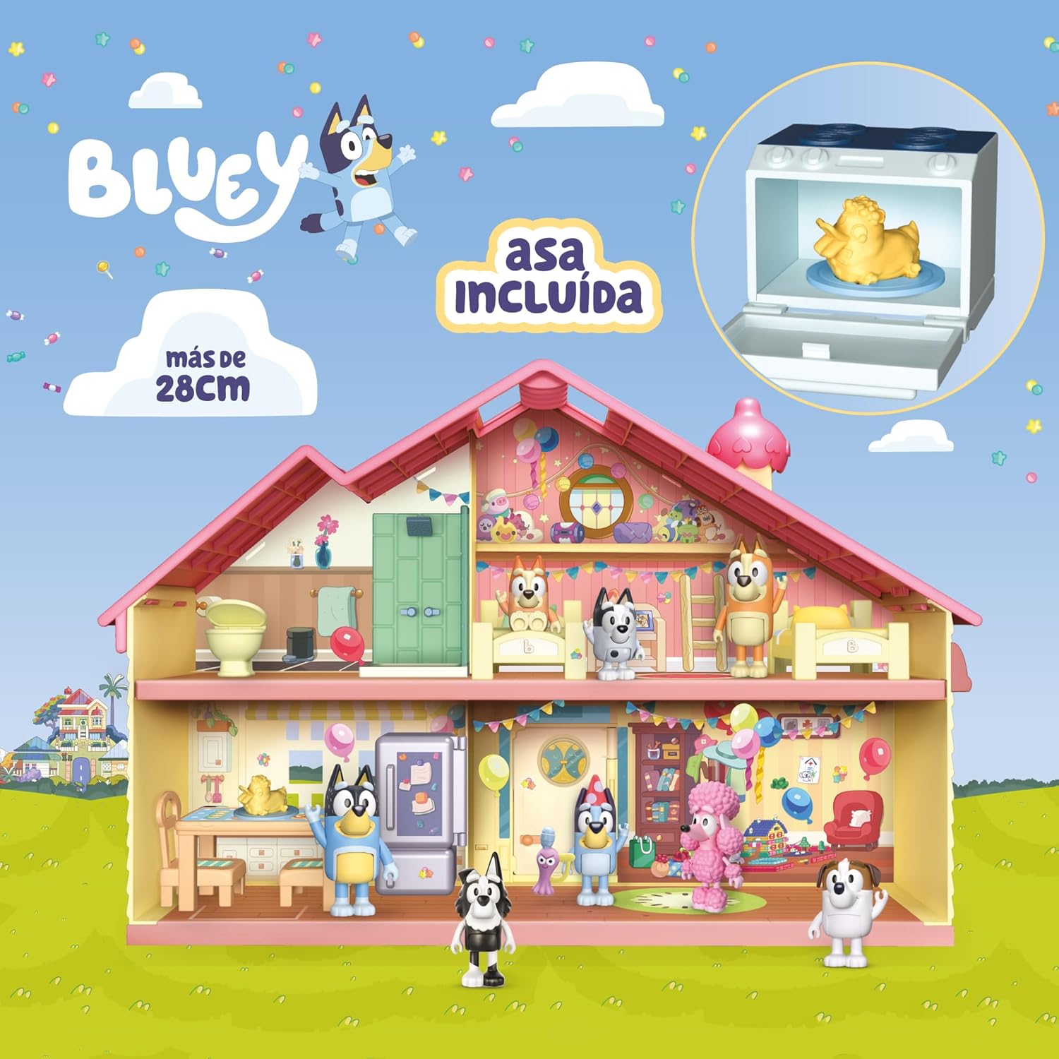 Bluey - Heeler Family Birthday House, Organize Birthday Party with Bluey and Bingo, Birthday Theme with House Accessories and Stickers, Famous (BLY76000